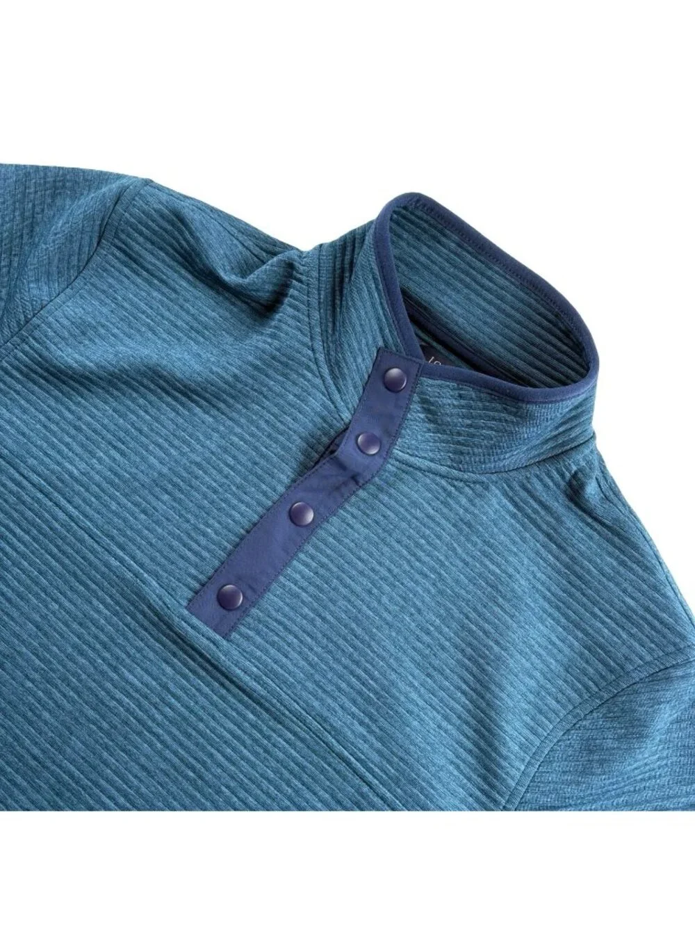 NEW J. Crew Men’s Performance Authentic Fleece Snap Sweatshirt Blue • Medium